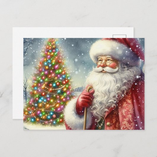 Vintage Wasserfarbe Postkarte (Vorne/Hinten)