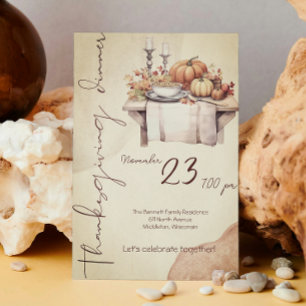 Vintage Wasserfarbe Pumpkin Gewürz Boho Erntedank Einladung