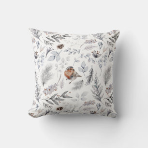 Vintage Wasserfarbe Robin Weihnachten Wintermuster Kissen