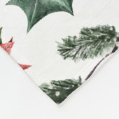 Vintage Wasserfarbe Robin Weihnachtsmuster Fleecedecke (Ecke)