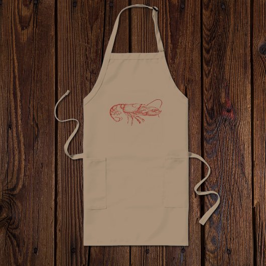 Vintage Wasserfarbe - roter Hummer Lange Schürze