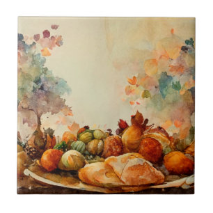 Vintage Wasserfarbe Rustikale Orangenpumpen Türkei Fliese