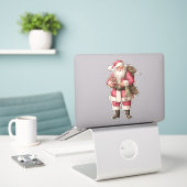 Vintage Wasserfarbe Santa Aufkleber (Laptop auf Schreibtisch)