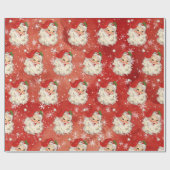 Vintage Wasserfarbe Santa Retro Geschenkpapier (Flach)