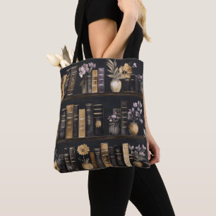 Vintage-Wasserfarbe-Schwarze-Gold-Buchrücken Tasche