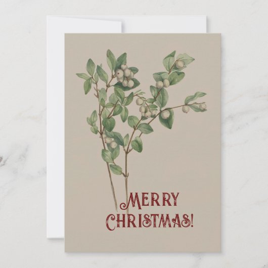 Vintage Wasserfarbe Snowberry Frohe Weihnachten (Vorderseite)