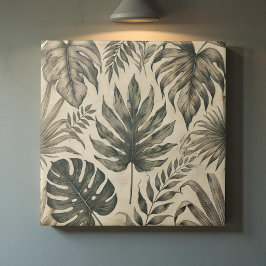 Vintage Wasserfarbe tropische grüne botanische Flo Fliese