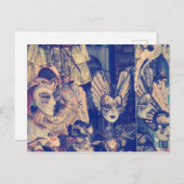 Vintage Wasserfarbe Venezianische Maske Postkarte (Vorne/Hinten)