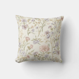 Vintage-Wasserfarbe-Wildblumen-Nahtloses Muster Kissen