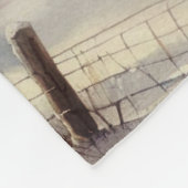 Vintage Wasserfarbe Winterlandschaft Fleecedecke (Ecke)