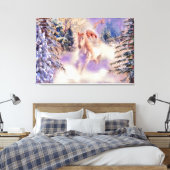 Vintage Wasserfarbe Woman Reiten Leinwanddruck (Insitu (Schlafzimmer))