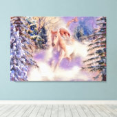 Vintage Wasserfarbe Woman Reiten Leinwanddruck (Insitu (Holzboden))