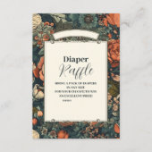 Vintage Wasserfarben-Blume Diapper Raffle Begleitkarte (Vorderseite)