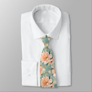 Vintage-Wasserfarben-Blumen-Abstraktmuster Krawatte