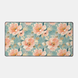 Vintage-Wasserfarben-Blumen-Abstraktmuster Schreibtischunterlage