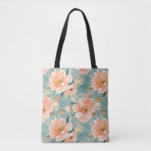 Vintage-Wasserfarben-Blumen-Abstraktmuster Tasche