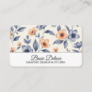 Vintage-Wasserfarben-Blumen-Geschäftskarten-QR-Cod Visitenkarte