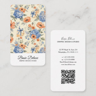 Vintage-Wasserfarben-Blumen Visitenkarte