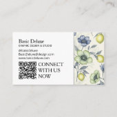 Vintage-Wasserfarben-Blumen Visitenkarte - QR-Code (Rückseite)