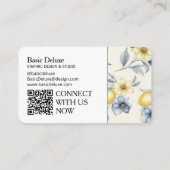 Vintage-Wasserfarben-Blumen Visitenkarte - QR-Code (Rückseite)