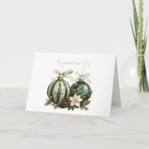 Vintage-Wasserfarben-Blumen-Weihnachtsgrußkarte Karte