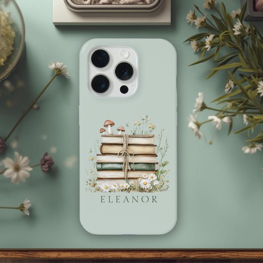 Vintage-Wasserfarben-Blumenbücher Custom iPhone Hülle