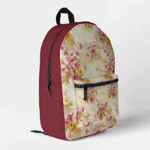 Vintage-Wasserfarben-Blumenmuster Bedruckter Rucksack