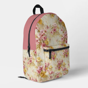 Vintage-Wasserfarben-Blumenmuster Bedruckter Rucksack