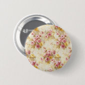 Vintage-Wasserfarben-Blumenmuster Button (Vorne & Hinten)