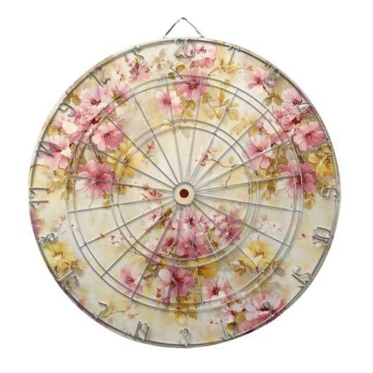 Vintage-Wasserfarben-Blumenmuster Dartscheibe (vorne)