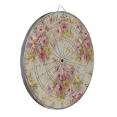 Vintage-Wasserfarben-Blumenmuster Dartscheibe (Vorderseite Links)