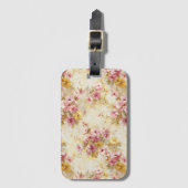 Vintage-Wasserfarben-Blumenmuster Gepäckanhänger (Vorderseite Vertikal)