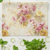 Vintage-Wasserfarben-Blumenmuster Geschirrtuch (Gefaltet)