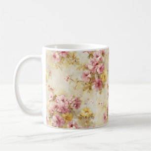 Vintage-Wasserfarben-Blumenmuster Kaffeetasse