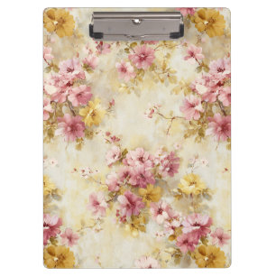 Vintage-Wasserfarben-Blumenmuster Klemmbrett