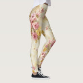 Vintage-Wasserfarben-Blumenmuster Leggings (Rechts)