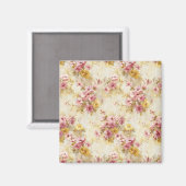Vintage-Wasserfarben-Blumenmuster Magnet (Vorderseite/Rückseite)