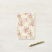 Vintage-Wasserfarben-Blumenmuster Post-it Klebezettel (Auf Schreibtisch)