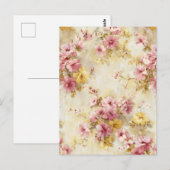 Vintage-Wasserfarben-Blumenmuster Postkarte (Vorne/Hinten)