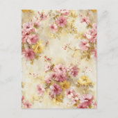 Vintage-Wasserfarben-Blumenmuster Postkarte (Vorderseite)