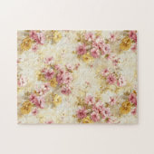 Vintage-Wasserfarben-Blumenmuster Puzzle (Horizontal)