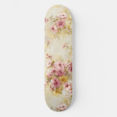 Vintage-Wasserfarben-Blumenmuster Skateboard (Vorderseite)