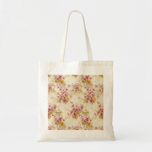 Vintage-Wasserfarben-Blumenmuster Tragetasche (Vorne)