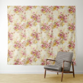 Vintage-Wasserfarben-Blumenmuster Wandteppich (Beispiel (Horizontal))