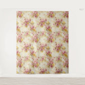 Vintage-Wasserfarben-Blumenmuster Wandteppich (Vorderseite)