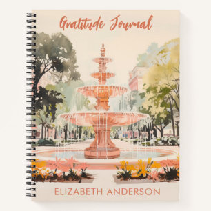 Vintage-Wasserfarben-Brunnen-Dankbarkeitstagebuch Notizblock