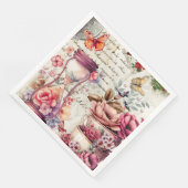 Vintage-Wasserfarben-Collage Serviette (Ecke)
