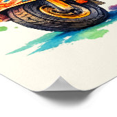 Vintage-Wasserfarben-Design pakistanische Rikschaw Poster (Ecke)