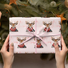 Vintage Wasserfarben Frohe Weihnachten Geschenkpapier