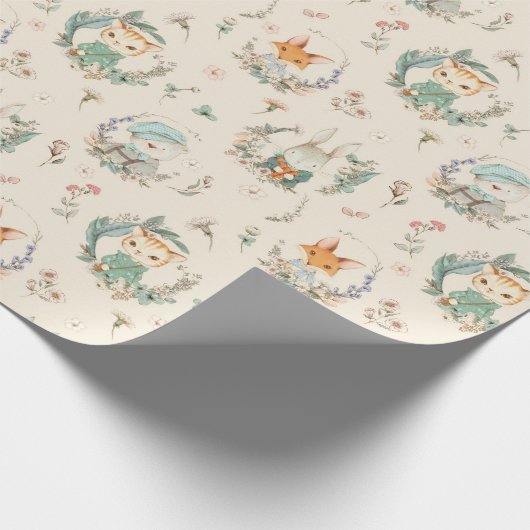 Vintage Wasserfarben Geschenkpapier (Ecke)